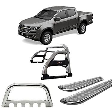 Imagem de KIT Quebra Mato+Estribo Chapa+Santo Ant H2 S10 12/20 Cromado