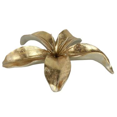 Imagem de Adorno Flor Decorativa em Resina Dourada 22,5cm SS0213 btc