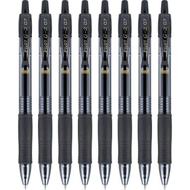 Imagem de Pilot G2 Canetas de gel premium 0,7, canetas de escrita lisa de ponta fina, preta, pacote com 8