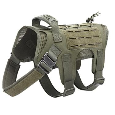 Imagem de Colete de cachorro tático caça militar tiroteio fã de fãs nylon coletes de estimação airsoft treinamento molle cães arnês
