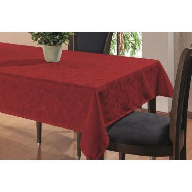 Imagem de Toalha De Mesa Retangular Jacquard Para 8 Lugares - Vermelho