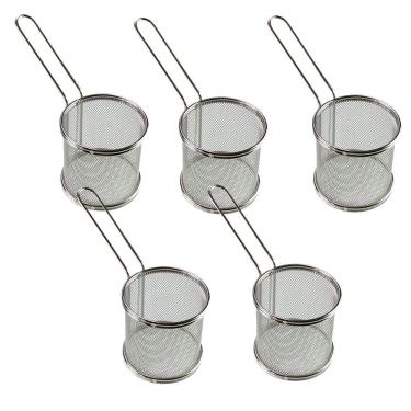 Imagem de Kit 5 Cesta P/ Servir Porções Fritas Frango Salgados Petiscos Restaurante Hamburgueria