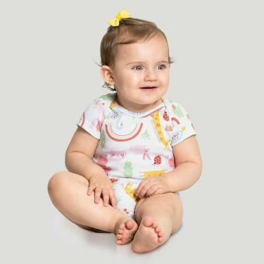 Imagem de Body Infantil Manga Curta Malha Estampado Feminino Alakazoo Ref: 35925 1/3