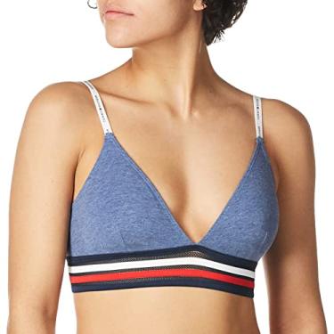 Imagem de Tommy Hilfiger Sutiã feminino triangular, malha de algodão, Cambraia, P