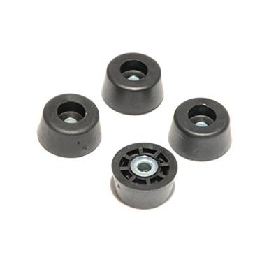 Imagem de 4 amortecedores de pés redondos de borracha de altura média – 0,437 A X 0,875 D – Feito nos EUA – Seguro para alimentos, tábuas de corte, eletrônicos, artesanato, trabalho em madeira