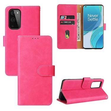 Imagem de For OnePlus 9 Solid Color Skin Feel Magnetic Buckle Horizontal Flip Texture PU Leather Case with Holder & Card Slots & Wallet