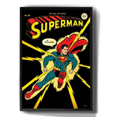 Imagem de Quadro decorativo Emoldurado Superman hq Vintage Super Heroi para sala quarto