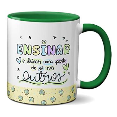 Imagem de Caneca Dia Do Professor Ensinar É Deixar Parte Nos Outros (Verde)