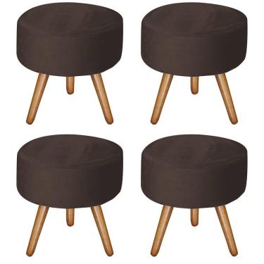 Imagem de Kit 4 Puffs Bali Suede Marrom