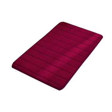 Imagem de SHENGANG Tapete de banho antiderrapante para banheiro tapete de banheiro capacho de espuma de memória tapete absorvente para casa, vermelho, 40x60 cm