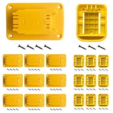 Imagem de SKCMOX Porta-ferramentas Suportes de bateria para Dewalt 20V Ferramenta de broca de bateria amarela 10 peças porta-ferramentas e 10 peças de suportes de bateria
