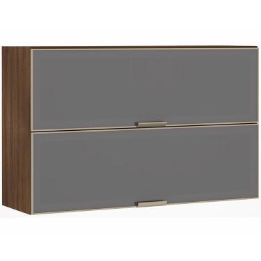 Imagem de Armário Aéreo 120cm 2 Portas Inox Com Prata Dourado