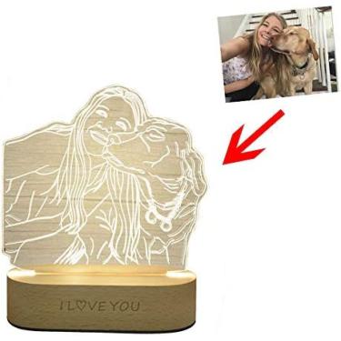 Imagem de Luz Personalizada Com Palavras Gravadas Com Foto LED Lâmpada De Mesa Criativa Presente Para Casais Famílias No Natal Aniversário Ano Novo Luz Noturna Para Quarto