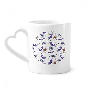 Imagem de Caneca com ilustração de inseto aranha morcego teia de aranha caneca café cerâmica copo de coração de vidro