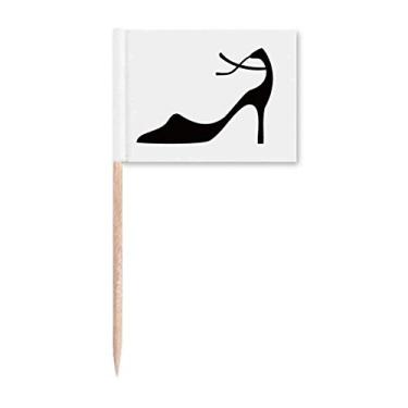 Imagem de Marcador de palito de dente com desenho simples de salto alto para decoração de festa