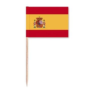 Imagem de Bandeira nacional da Espanha Europa país palito bandeiras marcadoras decoração de festa