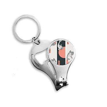 Imagem de Alicate de unha com padrão de peixe chinês japonês chaveiro abridor de garrafas cortador