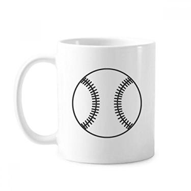 Imagem de Caneca com estampa de desenho de linha esportiva de beisebol cerâmica xícara de porcelana de café louça