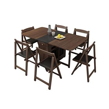 Imagem de Mesa de jantar dobrável, mesa de cozinha dobrável, mesa de centro versátil que economiza espaço com gaveta de armazenamento e rodízios, mesa de centro para cozinha, sala de estar /1440 (Color : C, S