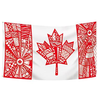 Imagem de 2 Pcs Bandeira canadense da bordo vermelha e branca,Gran35x59 pés tecido poliéster Canadá bandeira - 35 x 59 pés bordo dupla face ornamentos bandeira do feriado do