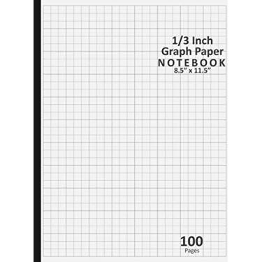 Imagem de 1/3 Inch Graph Paper: 3 Squares Per Inch | 1/3" Squares Grid Rule Notepad | Architecture & Engineering, Science Graphing Notebook | Art, Drawing & ... | 8.5" x 11.5", 100 pages | 90gsm White Paper