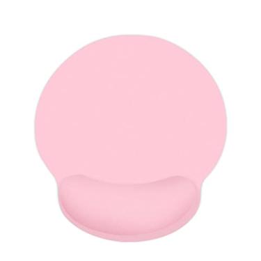 Imagem de Moniss Mouse pad antiderrapante para jogos de escritório com espuma viscoelástica para pulso movimento suave posicionamento preciso para PC laptop rosa