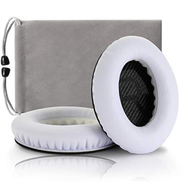Imagem de Almofadas de substituição de fones de ouvido Bose para fones de ouvido, Cypher.V, compatível com Quietcomfort QC2 QC15 QC25 QC35 Ae2 Ae2i Ae2w Sound True/SoundLink Around Ear Headphones 1 par, Branco