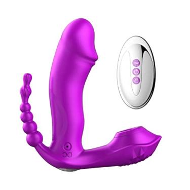 Imagem de Vibrador Feminino Dupla Estimulação Poderoso Sucçaõ e Ponto G 14 Frequêncas Sexuais Erótico Para Mulher (Roxo)