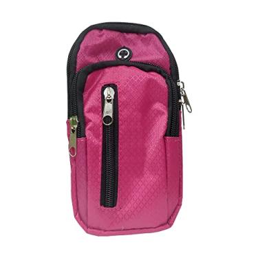 Imagem de Bra�adeira de Borracha Sint�tica Suporte de Bra�o Porta Celular Universal Para Treino Academia Corrida Cores - Danet (Rosa)