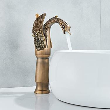 Imagem de Torneiras de lavatório Swan Golden Torneiras de lavatório monocomando Torneira de pia de banheiro misturador no banheiro Torneira de lavatório preta, tamanho único