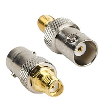 Imagem de DHT Electronics 2 peças Adaptador coaxial RF SMA fêmea para BNC fêmea