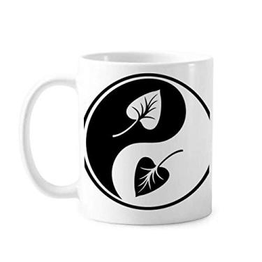 Imagem de Culture Customs Caneca Yin-yang preta branca cerâmica café porcelana copo talheres