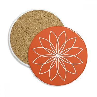 Imagem de Caneca de porta-copos com estampa de flor de linha de flor e pedra absorvente de proteção de mesa