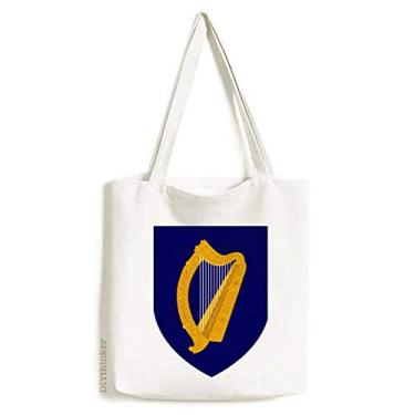 Imagem de Bolsa de lona com emblema nacional da Irlanda Europa Bolsa de compras casual