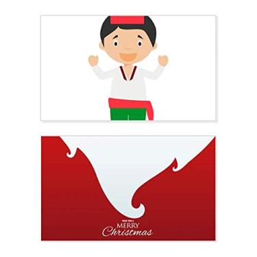 Imagem de Mensagem de Natal com letra de Natal com desenho de peru verde vermelho