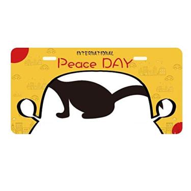 Imagem de DIYthinker Black Polecat Animal Portrayal Placa de carro Decoração Dia da Paz
