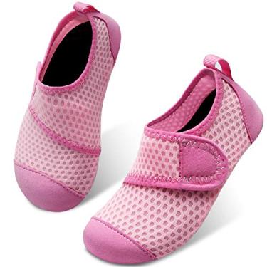 Imagem de Centipede Demon Meias aquáticas infantis para atividades ao ar livre, secagem rápida, para esportes, praia, piscina, surfe, Rosa liso, 8-8.5 Toddler