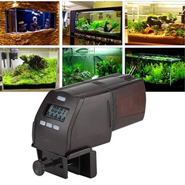 Imagem de Labuduo Alimentador de férias, alimentador de aquário com visor LCD, alimentador elétrico inteligente para peixes, alimentação de carne granular