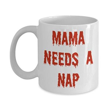 Imagem de Caneca Mama Needs A Nap – Caneca de café – Presente engraçado – Exaustão de zumbi – Presente de mãe nova