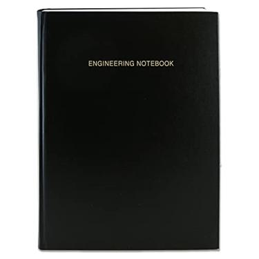 Imagem de Caderno de engenharia da BookFactory - 96 páginas (formato de grade de engenharia de 0,61"), 20,32 cm x 27,94 cm, caderno de laboratório de engenharia, capa, capa rígida costurada fina (EPRIL-LGS-A-T4-Size--Main), Black Imitation Leather, 8 7/8" x 11 1/4" - 96 pg