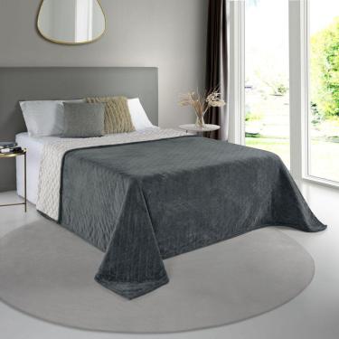 Imagem de Cobertor Avulso King com efeito Pele de Carneiro - Chamber Sherpa Grafite - Tekstil