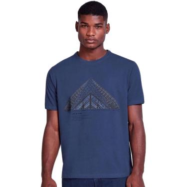 Imagem de Camiseta Dudalina Masculina Regular Sport Joie de Vivre Azul Escuro-Masculino