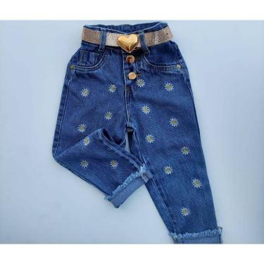Imagem de Calça jeans  bordada - modinha menina