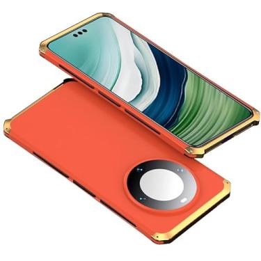 Imagem de IBLuon Capa para Huawei Mate 60 Pro/60, capa de metal de liga de alumínio com proteção de lente de precisão, capa fina suporta carregamento sem fio, vermelho2,60