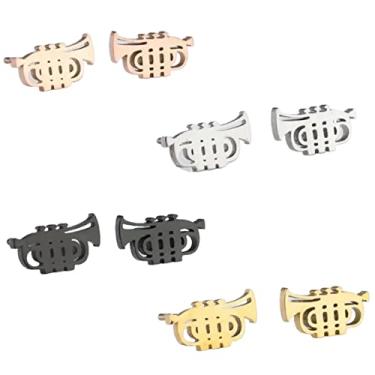 Imagem de Brincos de trompete - joias de guitarra - brincos de clave aguda - brincos de notas musicais - saxofone, Small, Aço inoxidável, Sem pedra preciosa