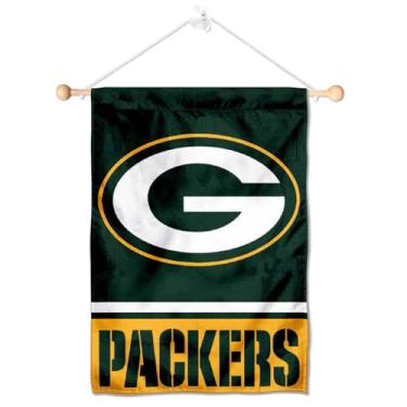 Imagem de Bandeira Green Bay Packers para pendurar na parede com ventosa
