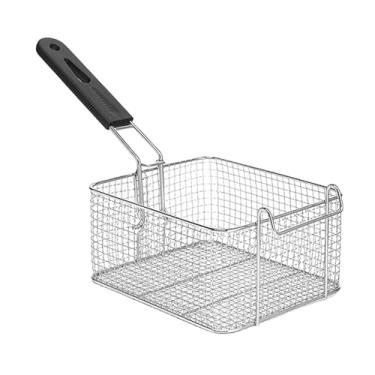 Imagem de ＫＬＫＣＭＳ Cesta de fritar profunda, cesta de servir, coador de alimentos, ferramenta de cozinha, cesta de batatas fritas com alça para batatas fritas, asa de, 19.7cmx17cmx10cm