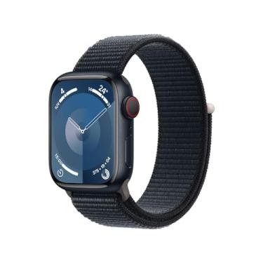 Imagem de Apple Watch Series 9 GPS + Cellular • Caixa meia-noite de alumínio – 41 mm • Pulseira l...