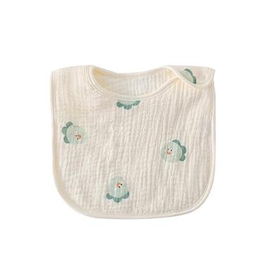 Imagem de Babadores respiráveis babadores babadores de algodão coágulo de arroto com botão de pressão infantil dentição babador saliva toalha bebê B