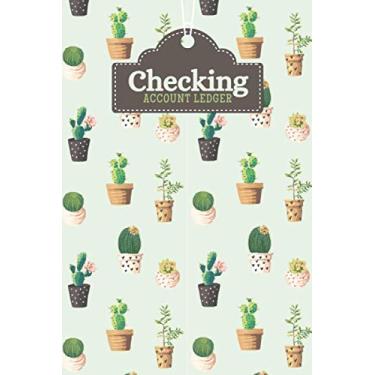 Imagem de Checking Account Ledger: Cactus Succulent Plant Pattern on Pastel Green / Small Check Register for Personal Checkbook / 2,400+ Entries / Spending - ... Notebook / For Organized Person